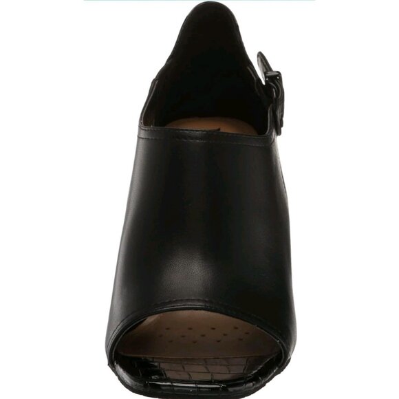 NYDJ Nappa  Black Peep Toe. Block Heel.Sz 9.5. Ws322 - Picture 3 of 7